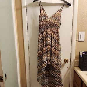 Chevron Patterned Multicolor Dress